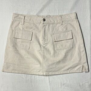 Princess Polly Cream Canvas Mini Skirt with built in shorts